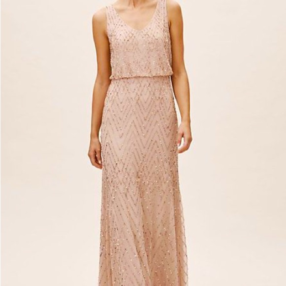 BHLDN Blaise beaded dress (blush)
